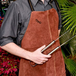 Personalized Branded Leather BBQ Grilling Apron