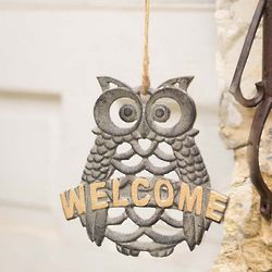 Cast Iron Owl Welcome Sign