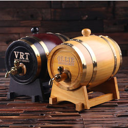 Personalized Engraved Wood 1.5 Liter Whiskey Barrel