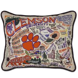 Embroidered Clemson University Pillow