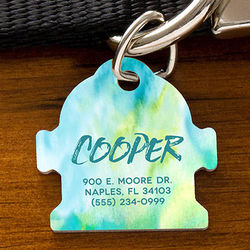 Fire Hydrant Personalized Dog Tag with Watercolor Design