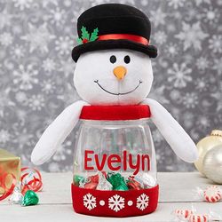 Personalized Snowman Candy Jar