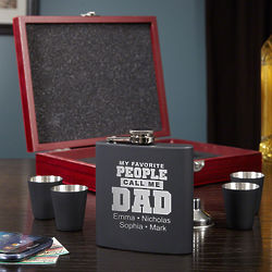 Personalized Stainless Steel Flask Set For Dad