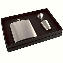 6 oz. Matte Stainless Steel Flask Gift Set