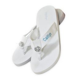 White Personalized Flip Flops