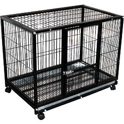 Portable Wheeled Dog Training Kennel Crate