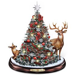 Wonders of the Season Illuminated Holiday Tabletop Tree with Deer