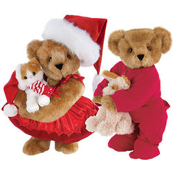 15" Christmas Bedtime and Pretty Kitty Christmas Teddy Bears