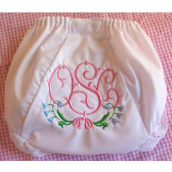 Personalized Diaper Cover with Bluebell Flowers