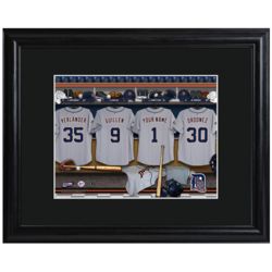 Detroit Tigers Personalized Locker Room Print with Matted Frame