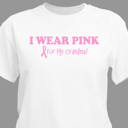 Personalized I Wear Pink Breast Cancer Awareness T-Shirt