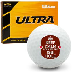 Keep Calm I Can See the 19th Hole Golf Balls