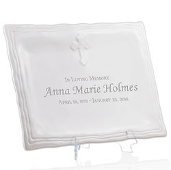 Personalized Memorial Ceramic Cross Platter