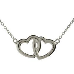 Sterling Silver Necklace with Joined Hearts