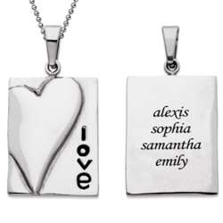 Love Engraved Name Stainless Steel Necklace