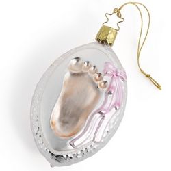 Pink First Step Christmas Ornament