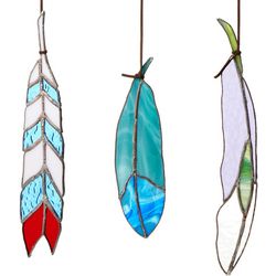Copper and Stained Glass Feather