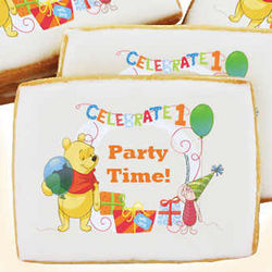 Winnie the Pooh Celebrate 1st Birthday Cookies