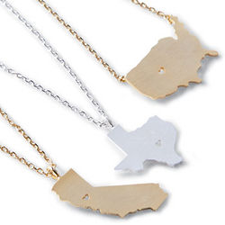 Gold or Silver Plated USA Necklace