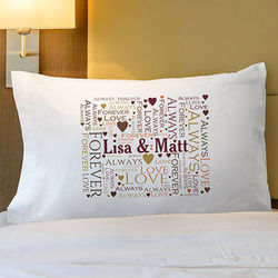 Personalized Loving Couple Word-Art Pillowcase