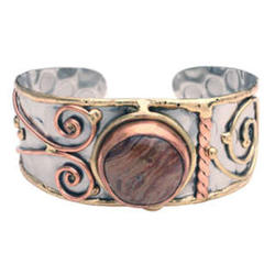 Copper and Agate Cuff Bracelet