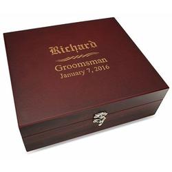 Groomsman's Personalized Martini Gift Set in Rosewood Box
