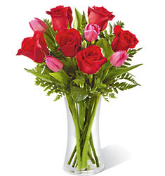 Love Wonder Rose and Tulip Bouquet