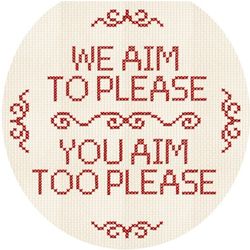We Aim to Please Cross Stitich Toilet Tattoo