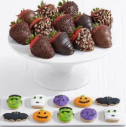 10 Halloween Cookies & 12 Deluxe Belgian Chocolate Strawberries