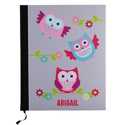 Personalized Notebook with Owls Graphic