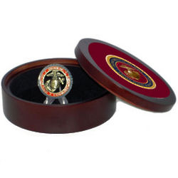 Military Wood Keepsake Box with Core Values Coin
