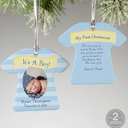 Personalized It's a Boy or Girl Photo Chirstmas Ornament
