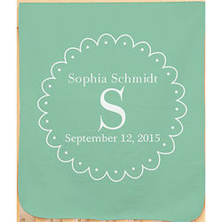 Personalized Initial and Date of Birth Fleece Baby Blanket