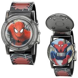 Spider-Man Kids' LCD Flip Top Watch