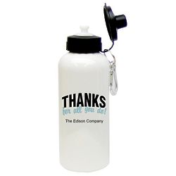 Thanks For All You Do Personalized Aluminum Water Bottle