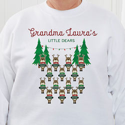 Reindeer Family Personalized Adult Sweatshirt