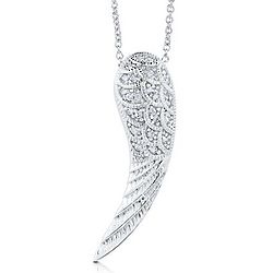Sterling Silver Cubic Zirconia Angel Wing Necklace
