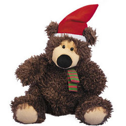 Plush Brown Christmas Bear