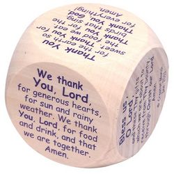 Wooden Mealtime Prayer Cube