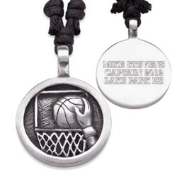Personalized Pewter Basketball Necklace