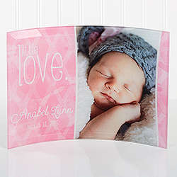 Personalized Little Love Baby Photo Curved Glass Print