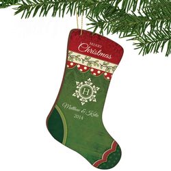 Personalized Wood Christmas Stocking Ornament