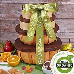 Organic Gift Tower with Get Well Ribbon