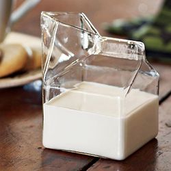 Glass Milk Carton Creamer