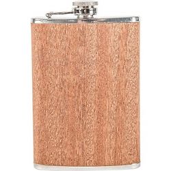 Personalized 8 Ounce Wood Veneer Flask