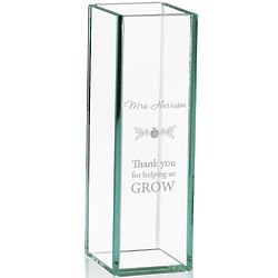 Thank You Teacher Personalized 12" Tall Glass Vase