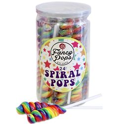 24 Rainbow Mini Spiral Pops