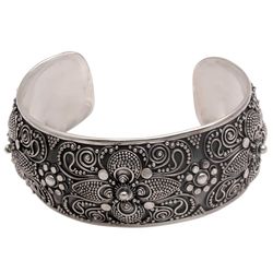 Temple Blossoms Sterling Silver Cuff Bracelet