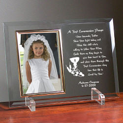 First Communion Beveled Glass Picture Frame