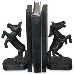 Wild Horses Wood Bookends